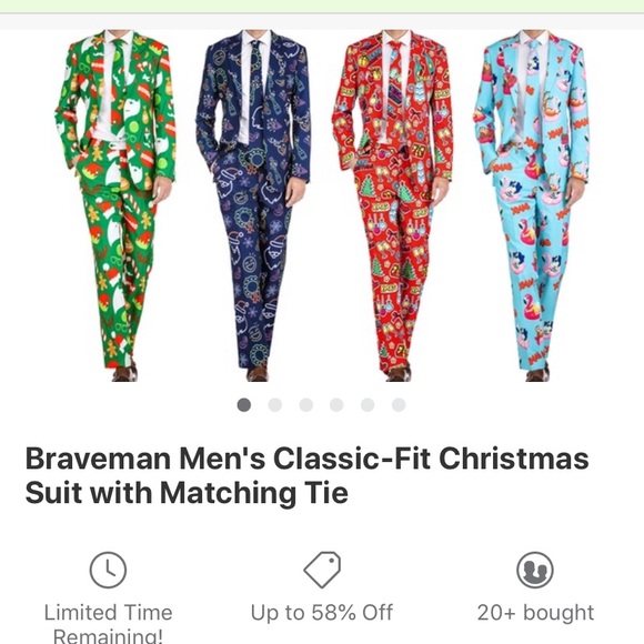 🎄 Braveman 44Sx38W Classic Fit Christmas Suit - Picture 2 of 3